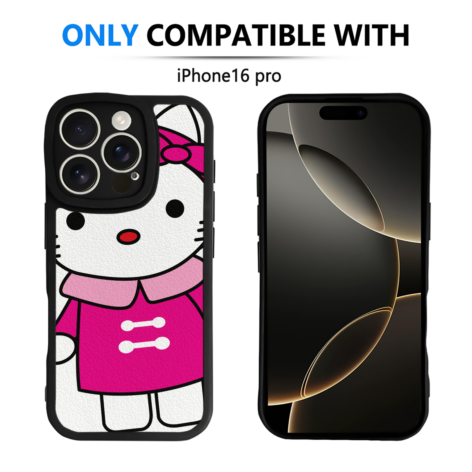 （画像用） Hello Kitty ハローキティ 【iPhone 16シリーズ対応】シリコンスマホケース（レザー調） 材質：シリコン